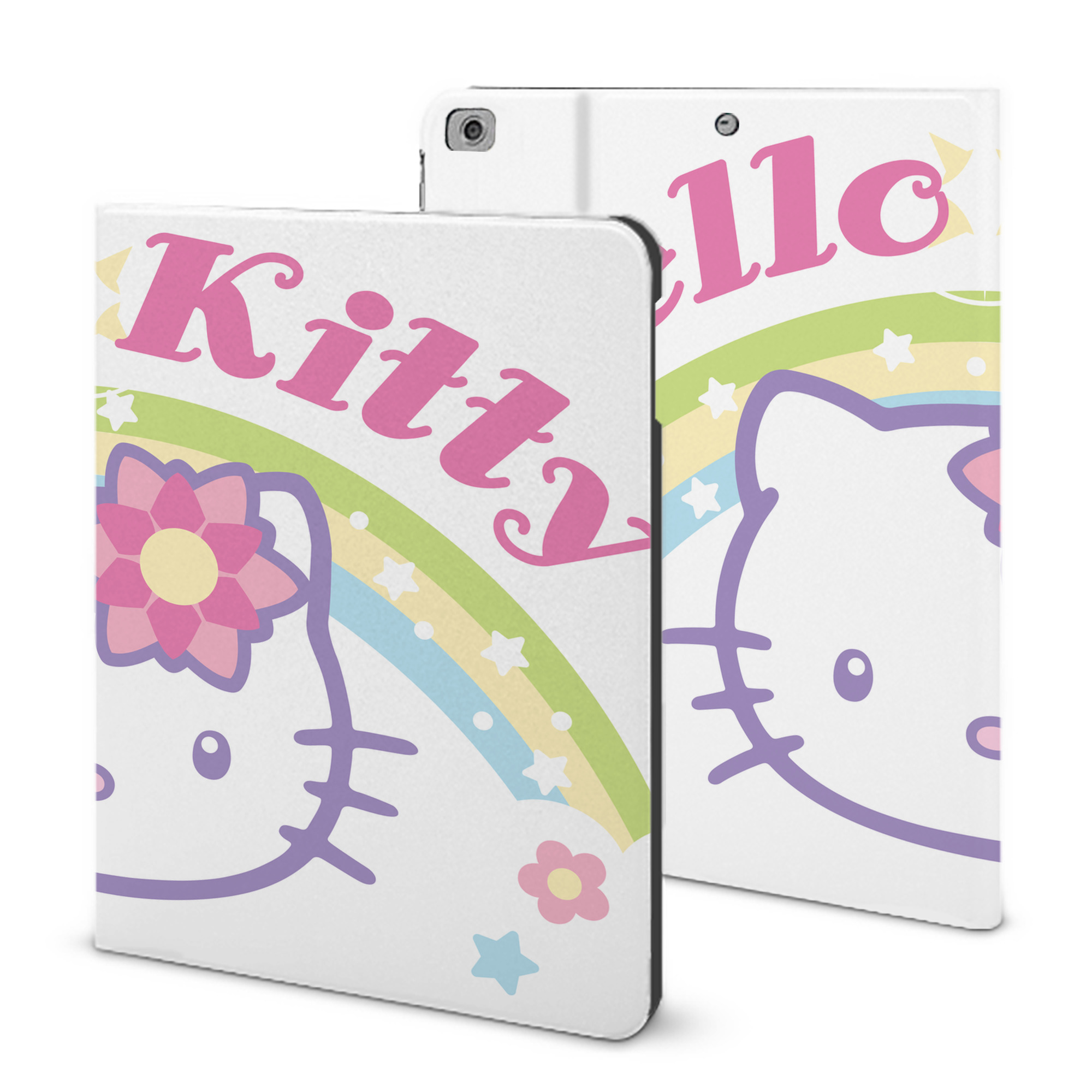 （画像用） Hello Kitty ハローキティ IPad ケース ブック型 PUレザー TPU 耐衝撃 軽量 薄型 ペン収納なし 全面保護 IPad 各モデル対応